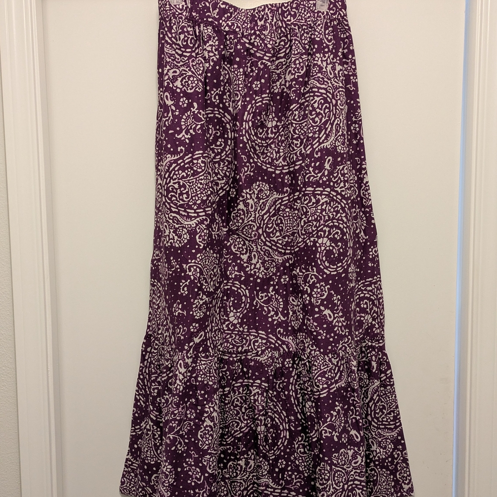 Merona Purple and White High-Low Maxi Skirt